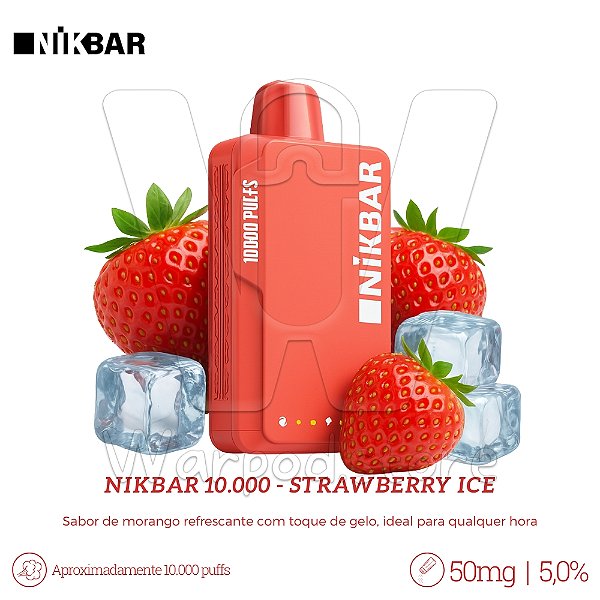 Pod Desc Nikbar 10.000 - Strawberry Ice