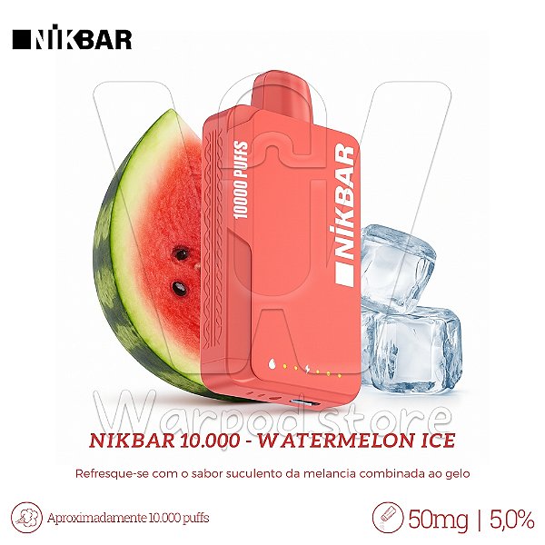 Pod Desc Nikbar 10.000 - Watermelon Ice