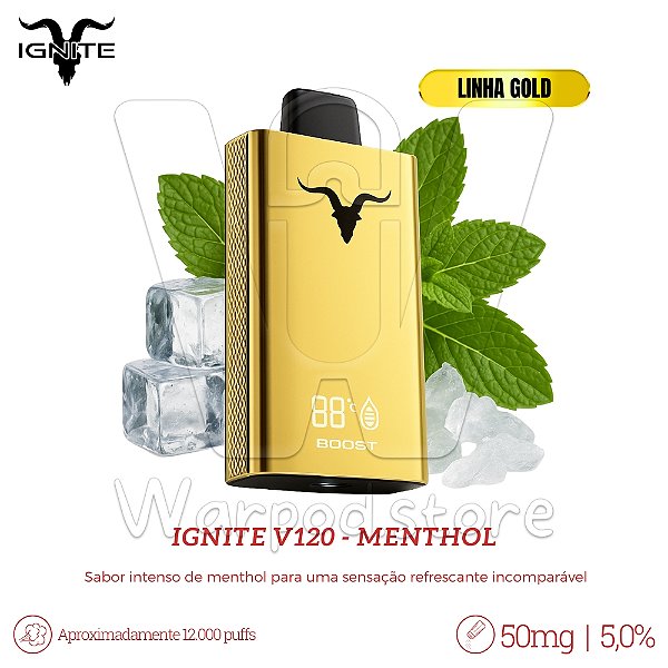 Pod Desc Ignite V120 12.000 (GOLD) - Menthol