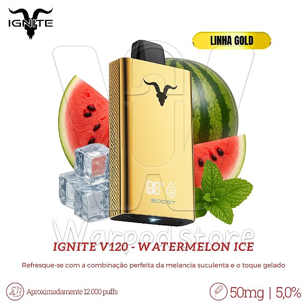 Pod Desc Ignite V120 12.000 (GOLD) - Watermelon Ice