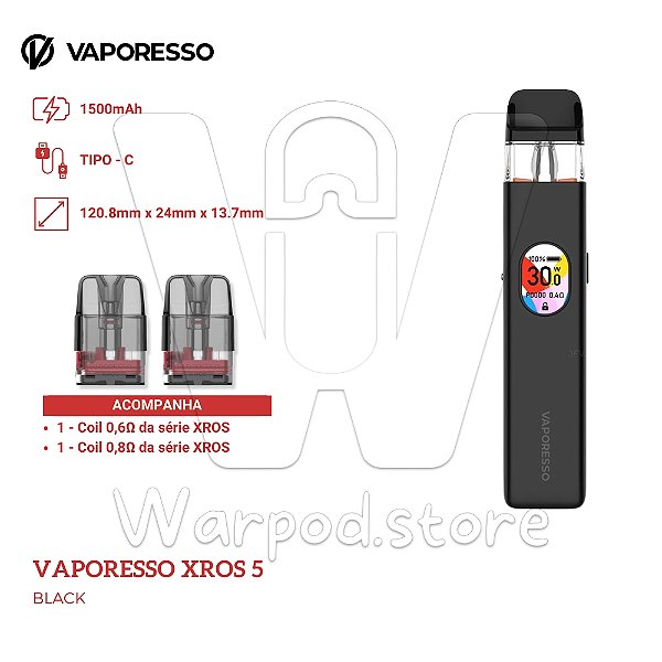 Aparelho Pod Vaporesso Xros 5 - Black