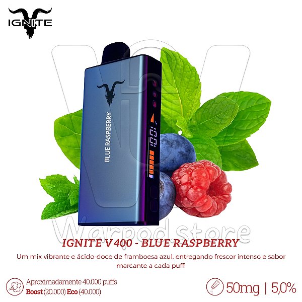 Pod Desc Ignite V400 40.000 - Blue Raspberry