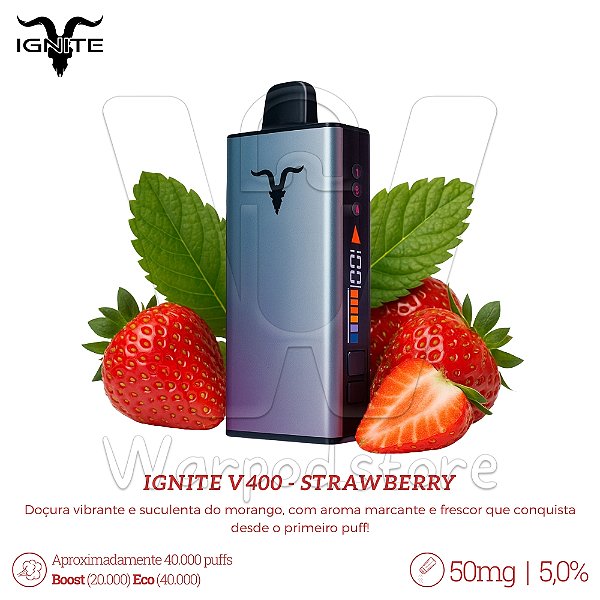 Pod Desc Ignite V400 40.000 - Strawberry