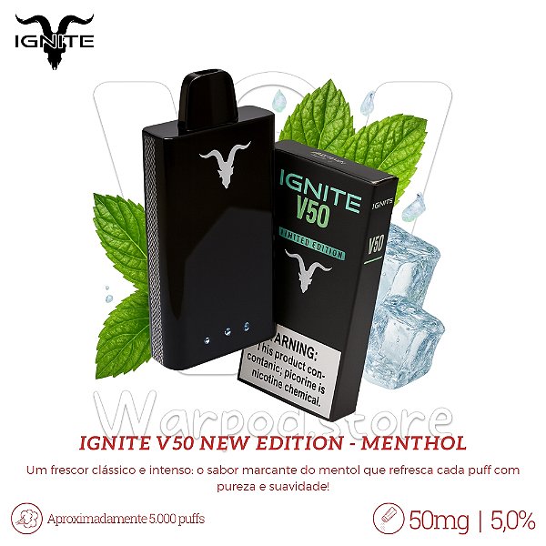 Pod Desc Ignite V50 New Edition 5.000 - Menthol