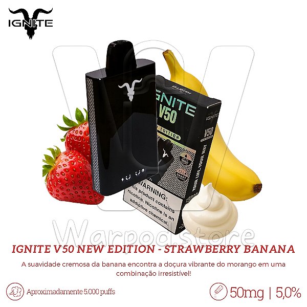 Pod Desc Ignite V50 New Edition 5.000 - Strawberry Banana