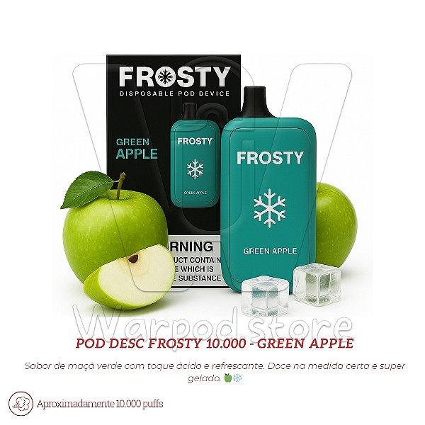 Pod Desc Frosty 10.000 - Green Apple