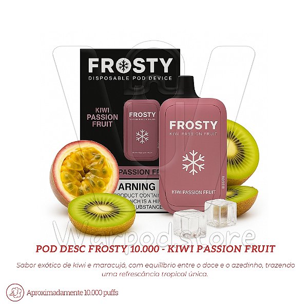 Pod Desc Frosty 10.000 - Kiwi Passion Fruit