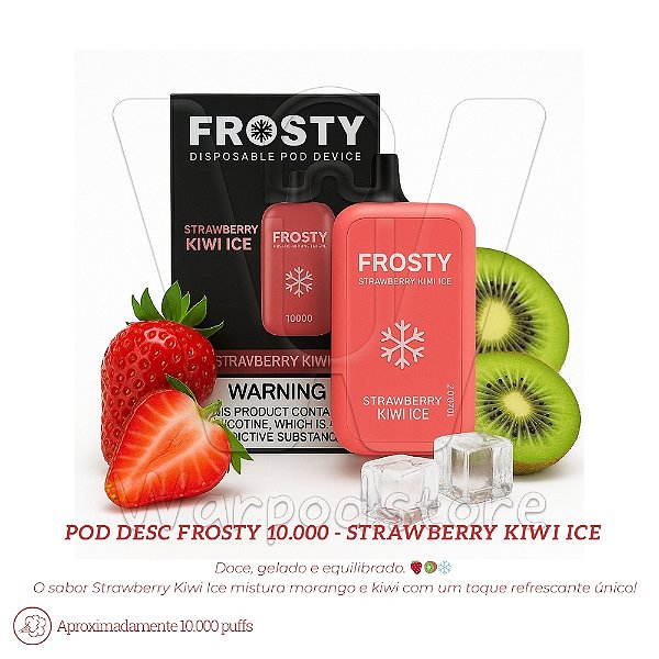 Pod Desc Frosty 10.000 - Strawberry Kiwi Ice