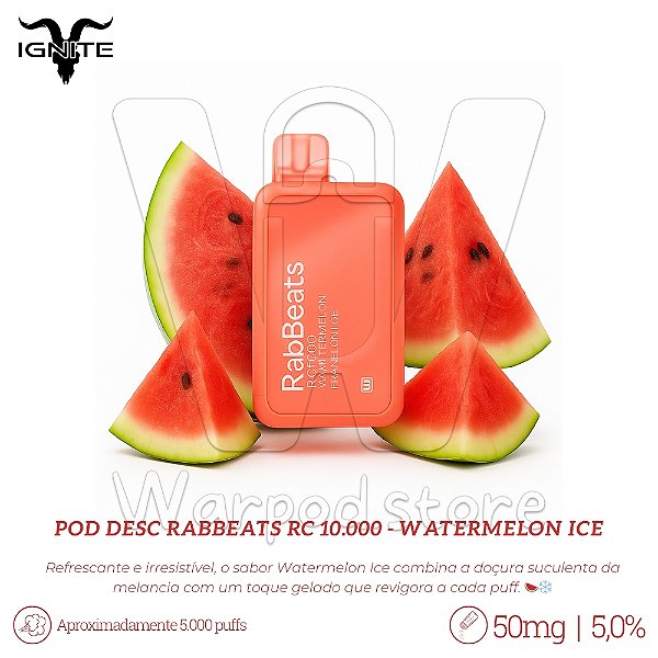 Pod Desc RabBeats RC 10.000 - Watermelon Ice