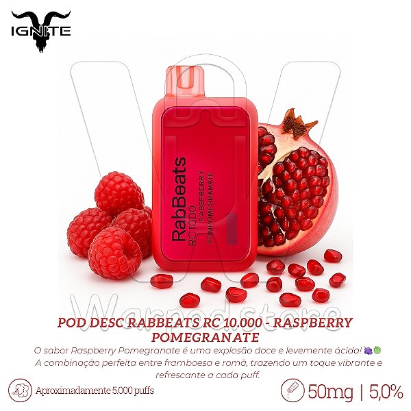 Pod Desc RabBeats RC 10.000 - Raspberry Pomegranate