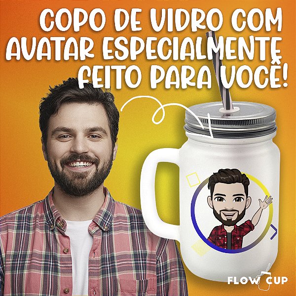 Copo de Vidro com seu Avatar!