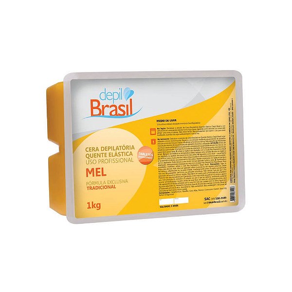 Cera Depilatória Quente Elástica   1 kg Depil Brasil Método Espanhol