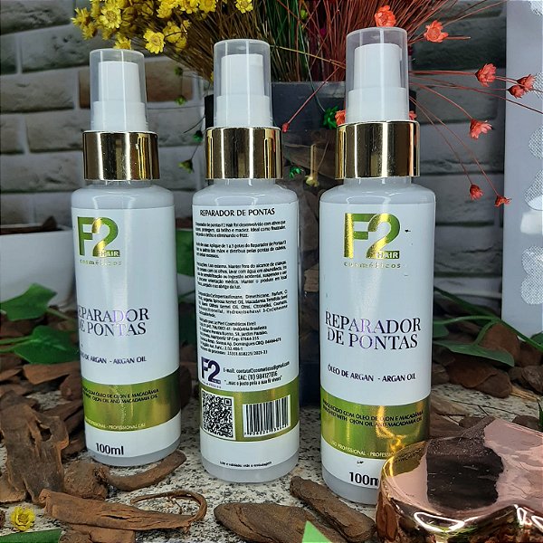 F2 Cosméticos Reparador De Pontas Com Óleo De Ojon 60ml