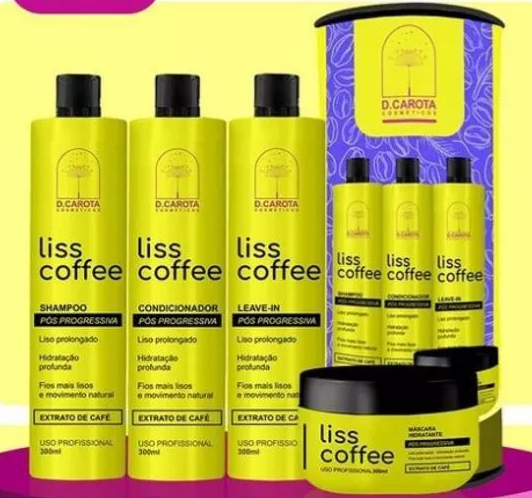Kit Capilar Liss Coffe 4 Peças D'carota Liso Prolongado