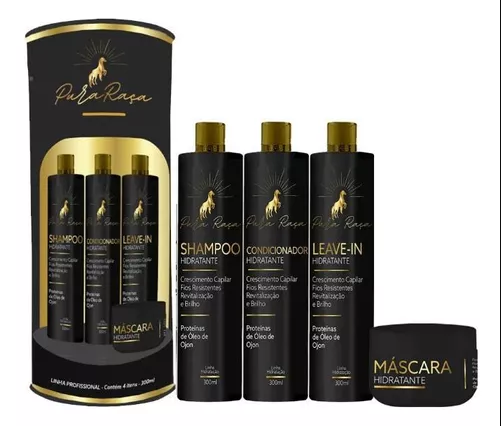 Kit Capilar Pura Raça 4 Peças D'carota Força E Crescimento