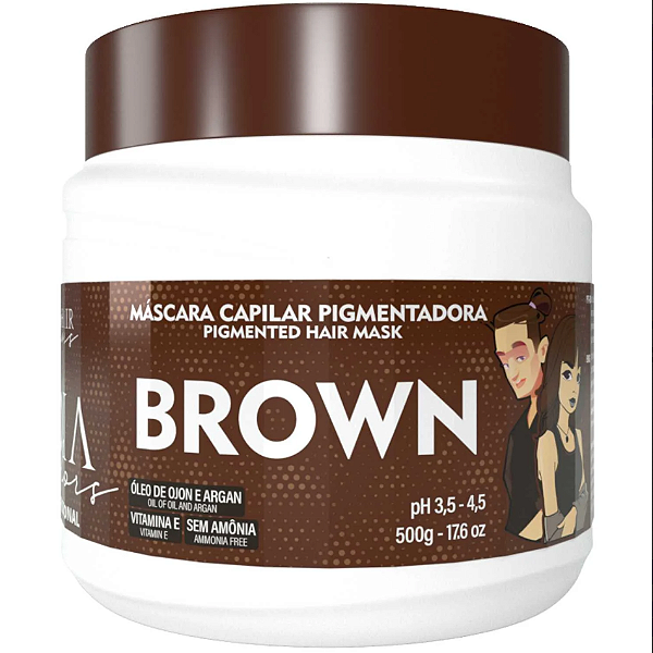 Máscara Capilar Pigmentadora Troia Colors Brown 500g Cor fantasia - Troia Hair