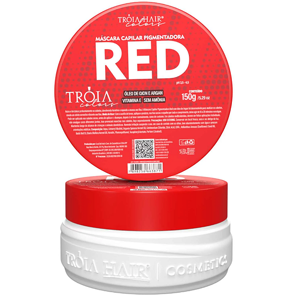 Máscara Capilar Pigmentadora Troia Colors Red 150g Cor fantasia - Troia Hair