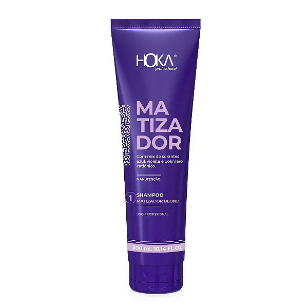 SHAMPOO MATIZADOR BLOND DESAMARELADOR CABELOS LOIROS 300ML HOKA PROFESSIONAL