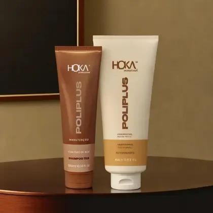 KIT SHAMPOO 300 ML E MÁSCARA NUTRIÇÃO POLIPLUS TEIA HOKA 470 GR