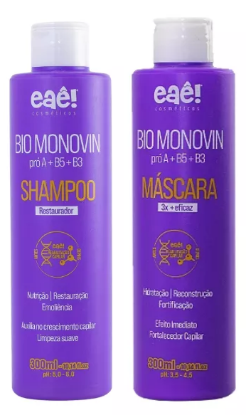 Kit 2 Passos Bio Monovin Shampoo E Máscara 300ml Eaê