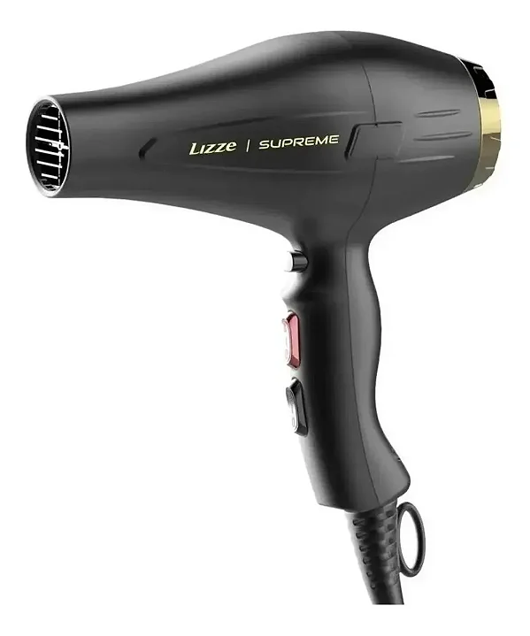 Secador de Cabelo Lizze Supreme 2600W Preto e Dourado 220V