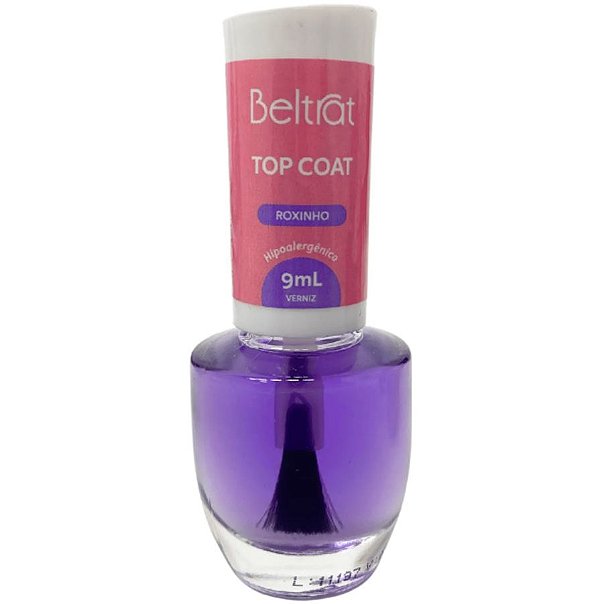 Top Coat Roxinho 9ml Beltrat - Brilho Extra Secagem Rápida