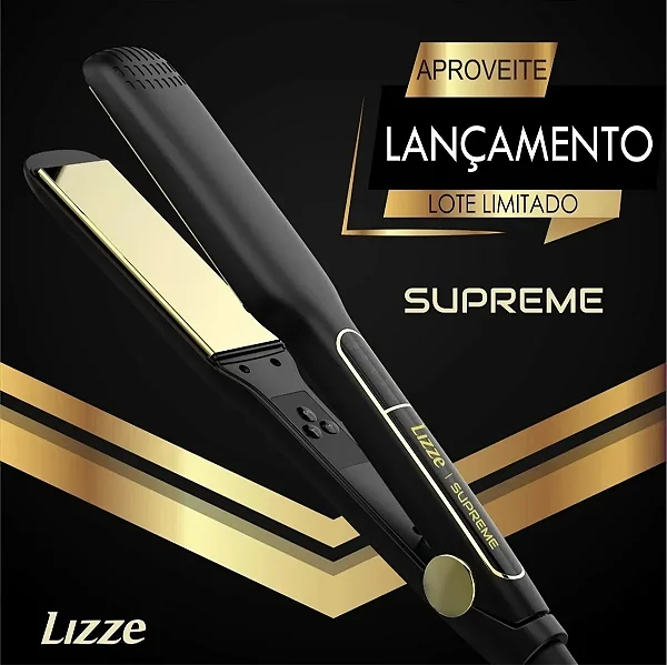 Prancha De Cabelo Lizze Pro Supreme 485ºF Preta - 220v