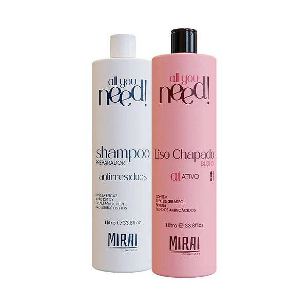 Kit Liso Chapado Blond + Shampoo 1L - Mirai Cosméticos