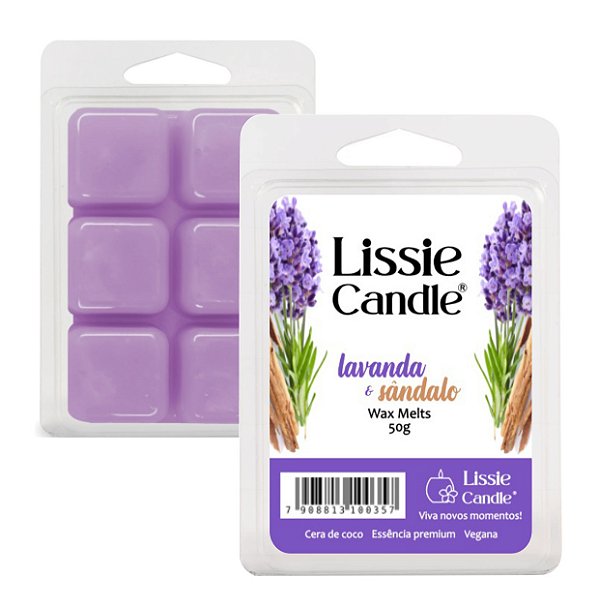 Wax Melts Lavanda e Sândalo 50g - Vela Pastilha Aromática Perfumada Tablete