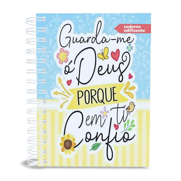 Caderno Edificante Gospel Papers Guarda-me Deus, 200 Páginas, A5, 75g, 1 Versículo por página