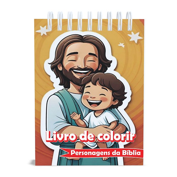 Livro de Colorir Personagens da Bíblia Infantil, 120g, Capa Dura, 50 desenhos
