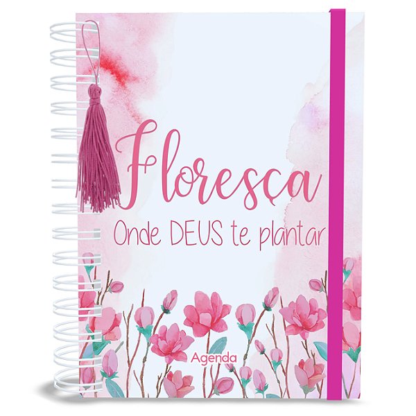 Agenda Gospel Papers Cristã Floresça, 1 Versículo por Dia, Capa Dura, Bolso Cangurú