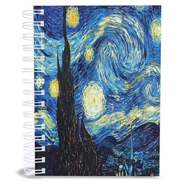 Caderno Filosófico A Noite Estrelada Van Gogh, 200 Páginas, A5, 75g, 1 Frase por Página