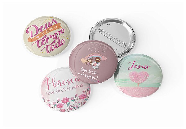 4 Botons Broche Alfinete, Coleção Cristã Gospel Papers - Button, Botton, Botom, Boton B.12