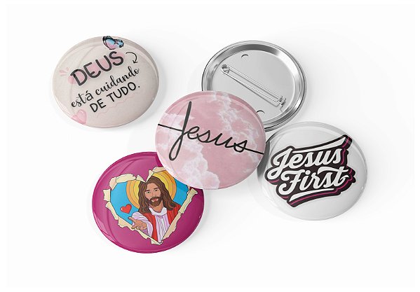 4 Botons Broche Alfinete, Coleção Cristã Gospel Papers - Button, Botton, Botom, Boton B.16