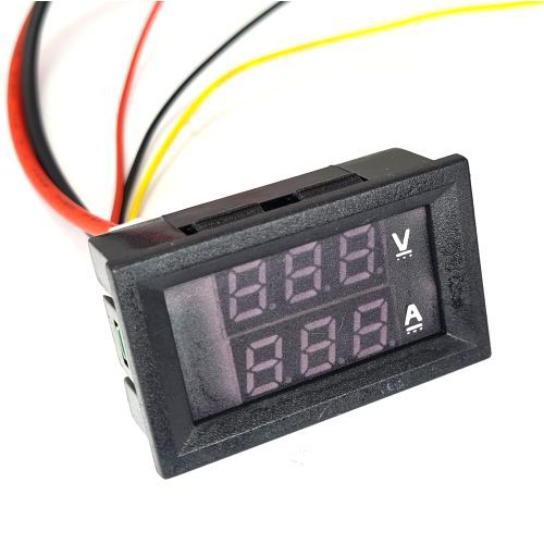 Amperimetro e Voltimetro DC Display Led Vermelho 0v a 100v 10A