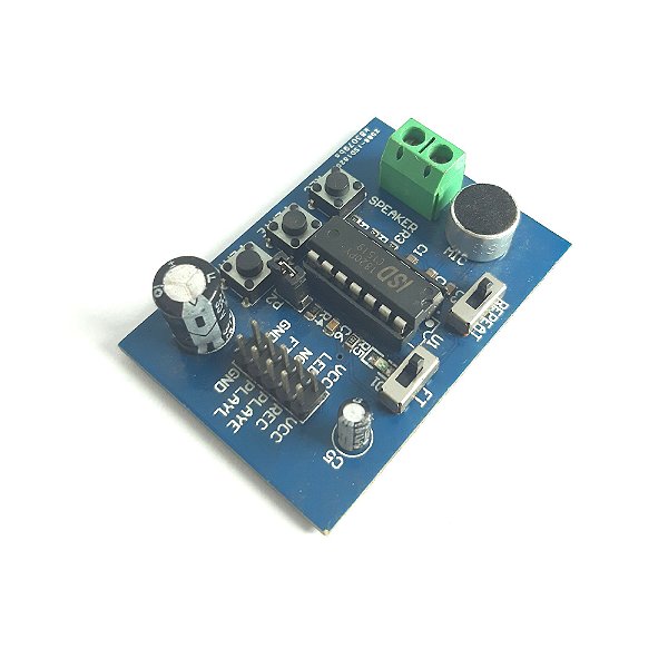 Shield Modulo Gravador Player de Voz com ISD1820 Sem Falante