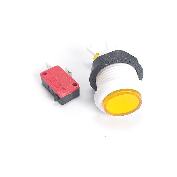 Botão de Acrílico para Arcade - Amarelo