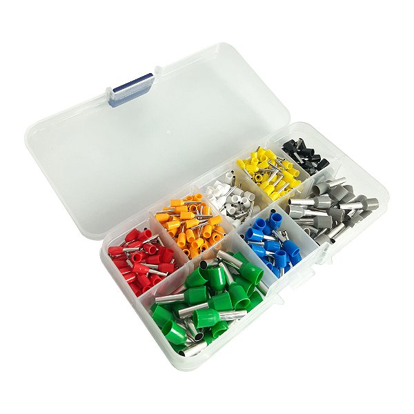 Kit 400 Peças de Terminais Elétricos Tubular - com Box