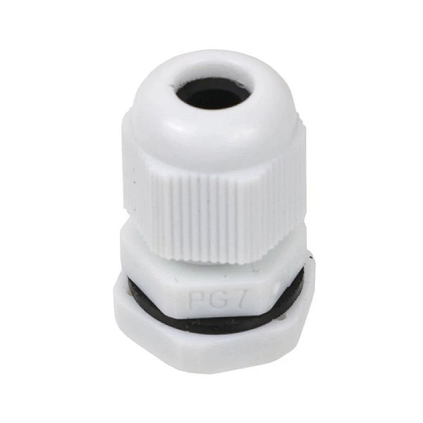 Prensa Cabo PG9 IP68 Branco para Cabos 4 a 8mm