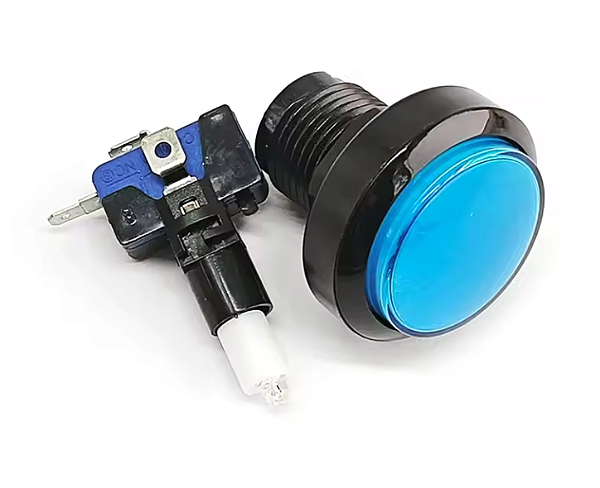 BOTAO ARCADE FLIPERAMA ILUMINADO 45mm - AZUL