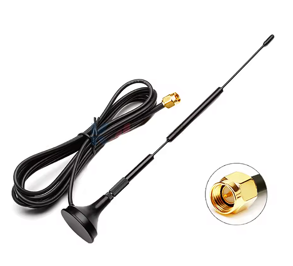 ANTENA 433MHZ 23,5CM 12DBI CABO 3 METROS CONECTOR SMA MACHO (COM PINO CENTRAL)