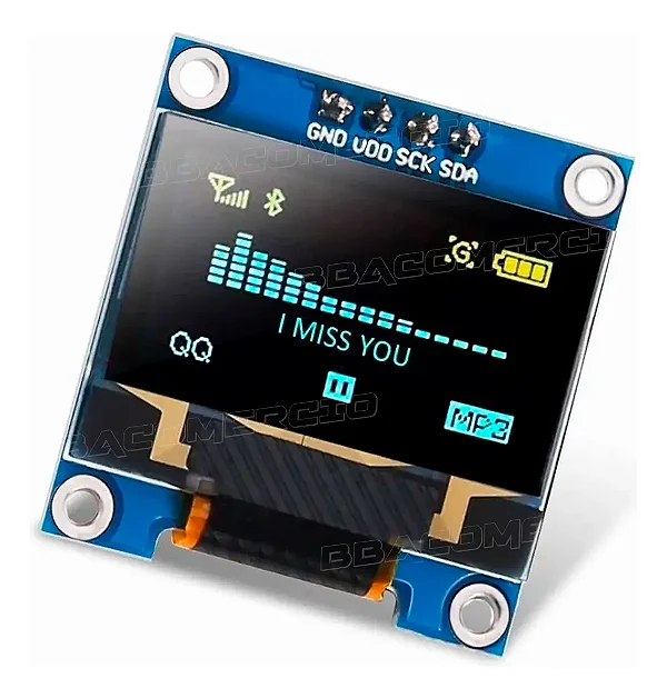 DISPLAY LCD OLED  I2C 0.96" AZUL - COR UNICA