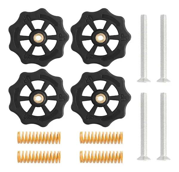KIT PORCAS COM PARAFUSOS E MOLAS PARA NIVELAMENTO 3D - CR10