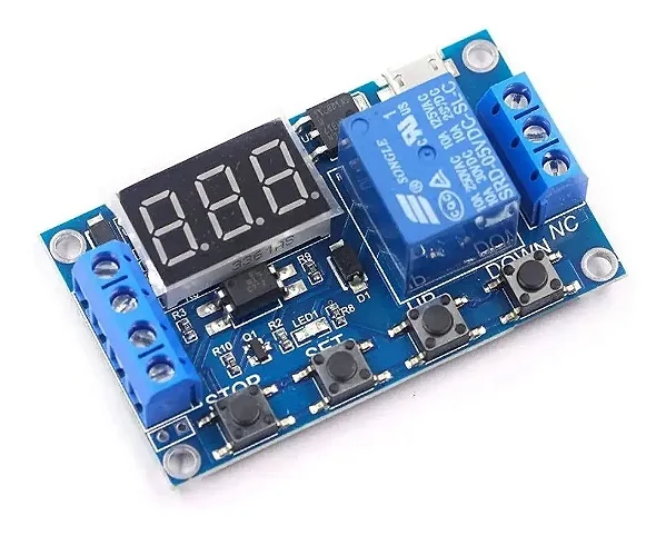 MODULO DISPLAY TEMPORIZADOR AJUSTAVEL COM DISPARO RELE 6-30V - SEM BUZZER