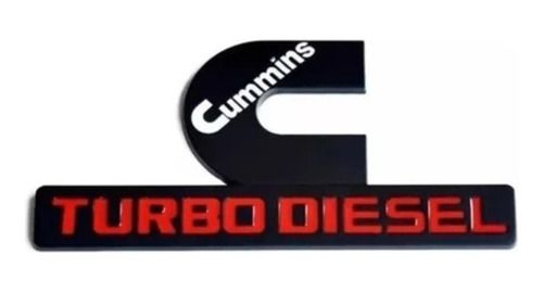 Emblema Cummins Turbo Diesel Ford F250 Dodge Ram 2500 Preto