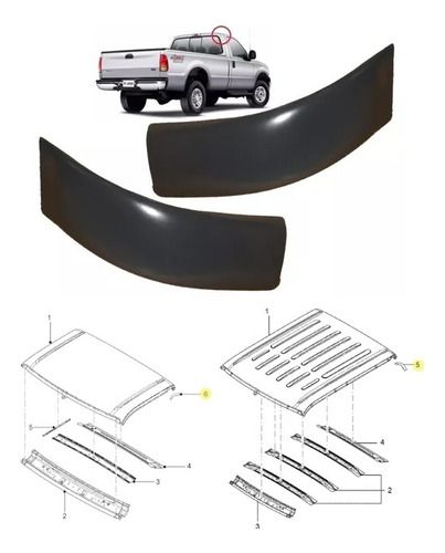 Moldura Acabamento Externo Coluna Teto F250 350 4000 Par 2pc