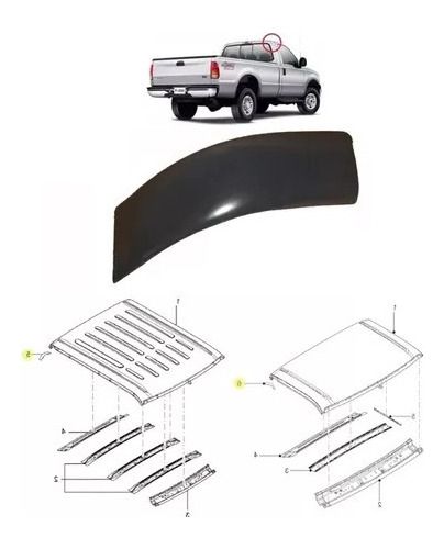 Moldura Direita Acabamento Externo Coluna Teto F250 350 4000