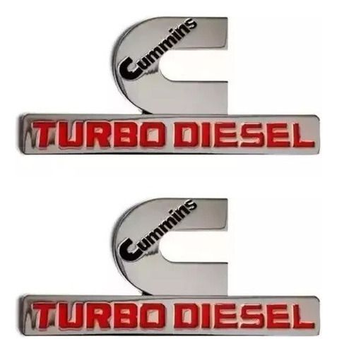 Par Emblema Cummins Turbo Diesel F250 Dodge Ram 2500