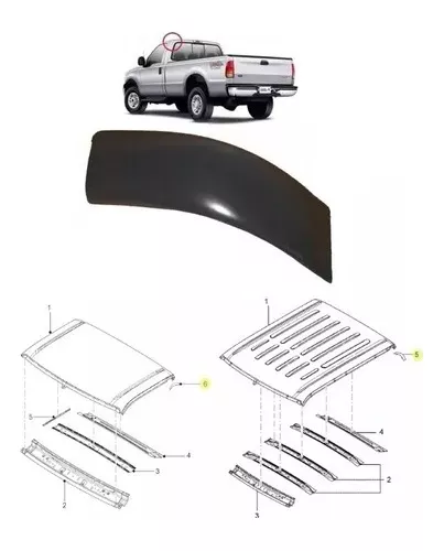 Moldura Esquerda Acabamento Extern Coluna Teto F250 350 4000